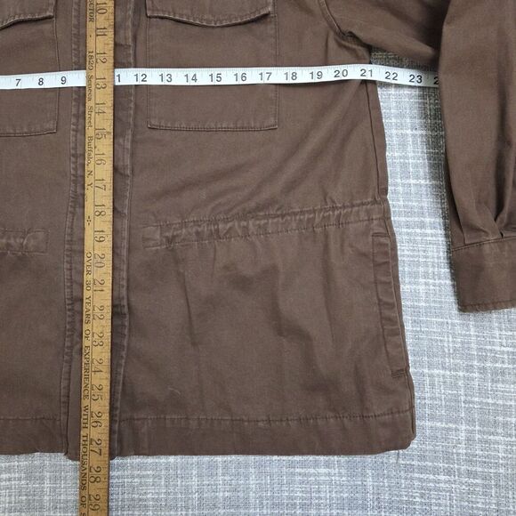 Old Navy Utility Field Jacket Women’s S/M Brown Cinchable Waist Zip/Snap - Picture 9 of 11